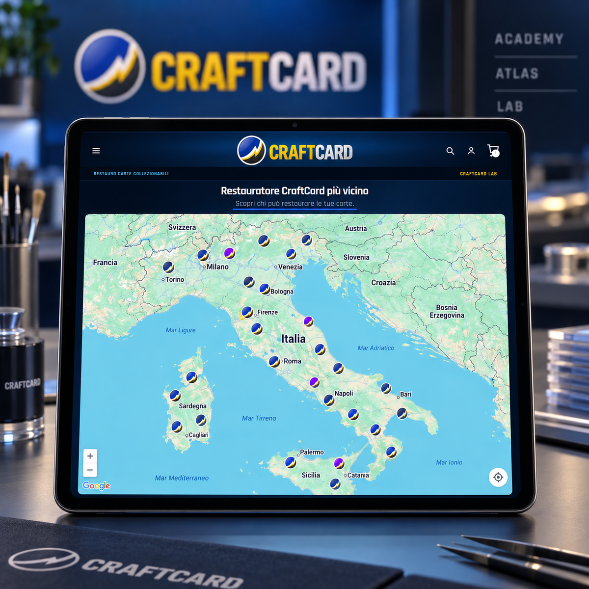 Mappa CraftCard dei restauratori
